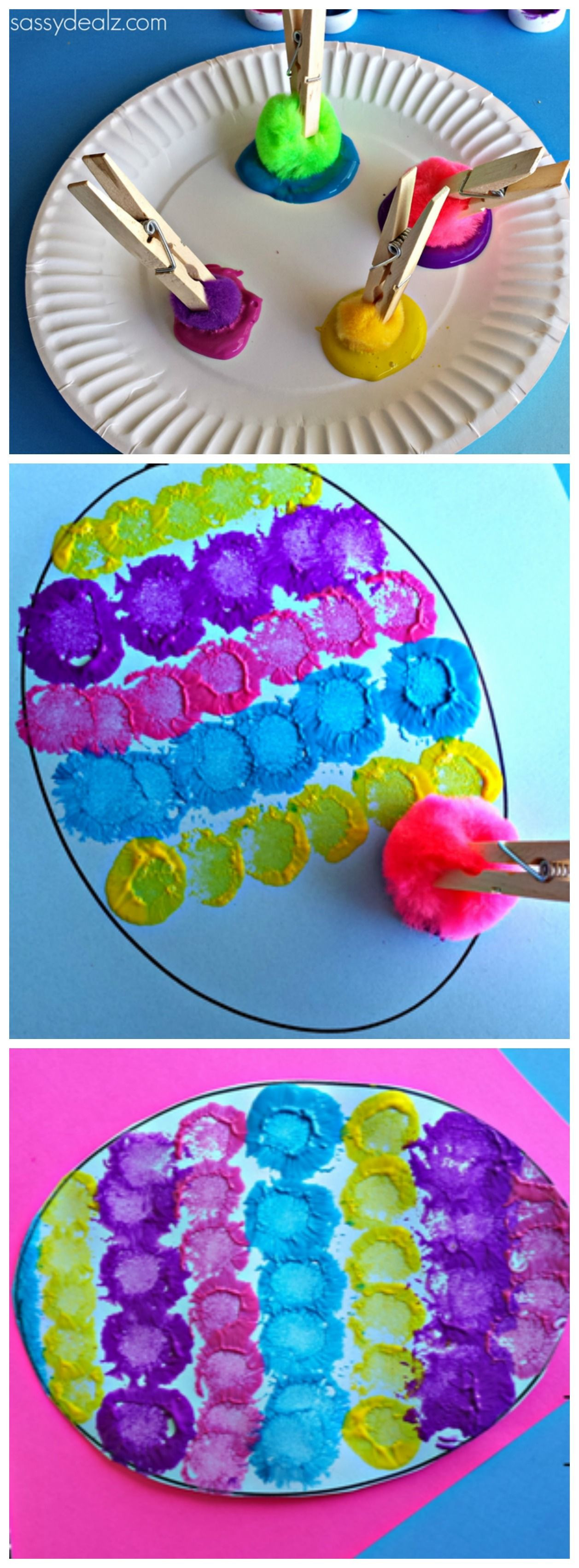 Best ideas about Spring Crafts For Kindergarten
. Save or Pin Easter Craft for Kids using pom poms clothespins and Now.