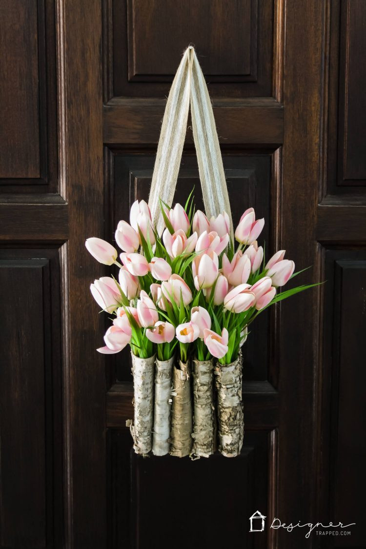 Best ideas about Spring Wreath DIY
. Save or Pin DIY Spring Wreath Ideas Tulip Wreath with Birch Vase Now.