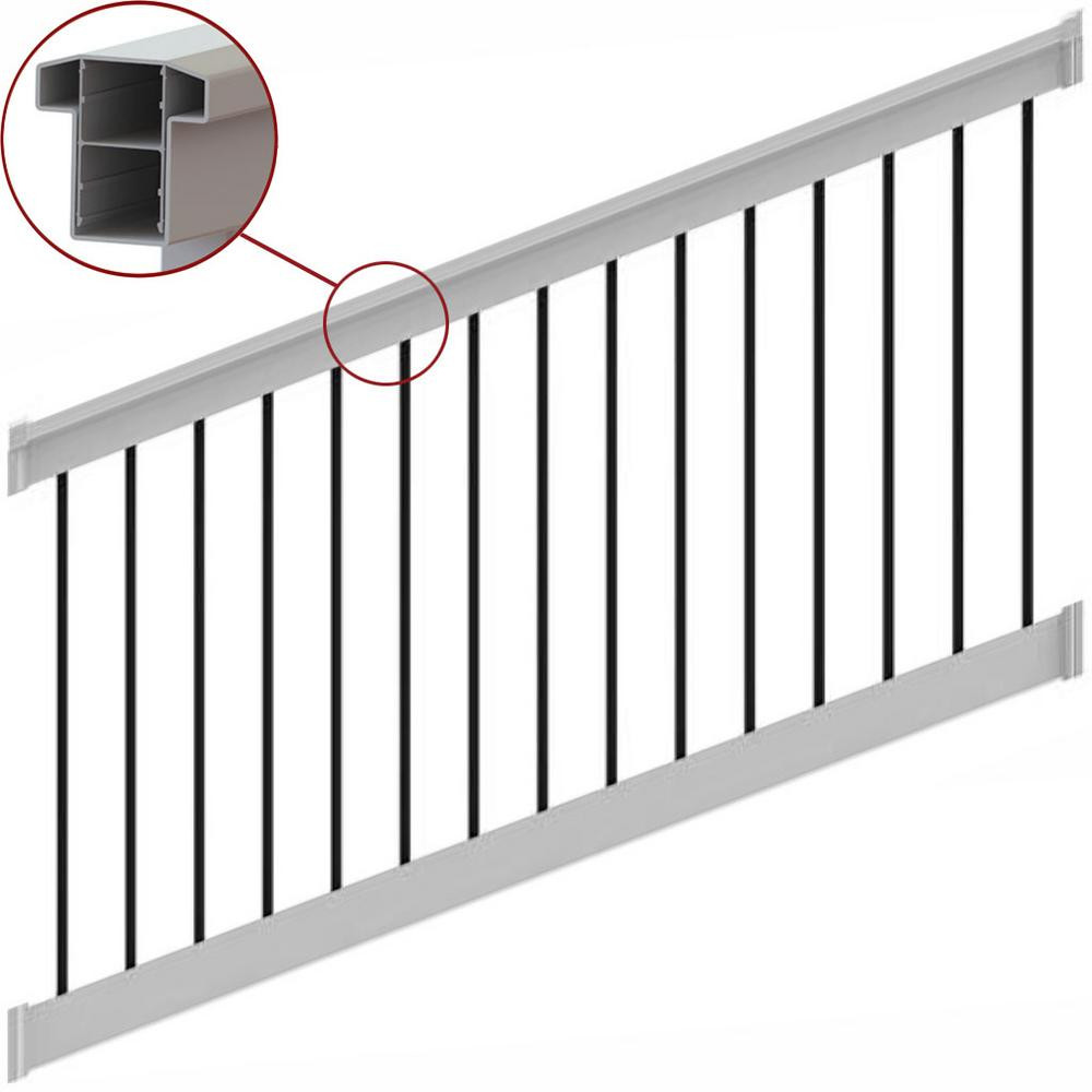 Best ideas about Staircase Rails Home Depot
. Save or Pin T Top 6 in x 36 in Stair Rail Kit White with Round Now.