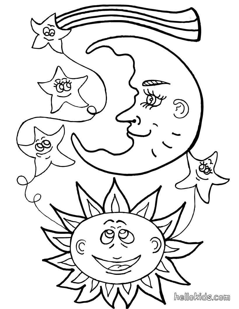 Best ideas about Star And Moon Preschool Coloring Sheets
. Save or Pin Sun and moon coloring pages Hellokids Now.