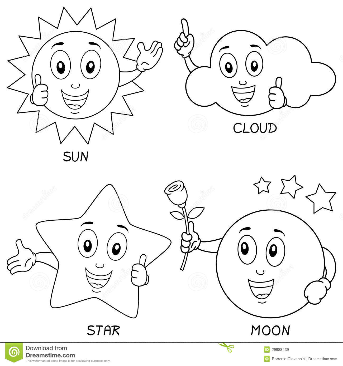 Best ideas about Star And Moon Preschool Coloring Sheets
. Save or Pin Coloring Weather Characters Set Stock Vector Now.