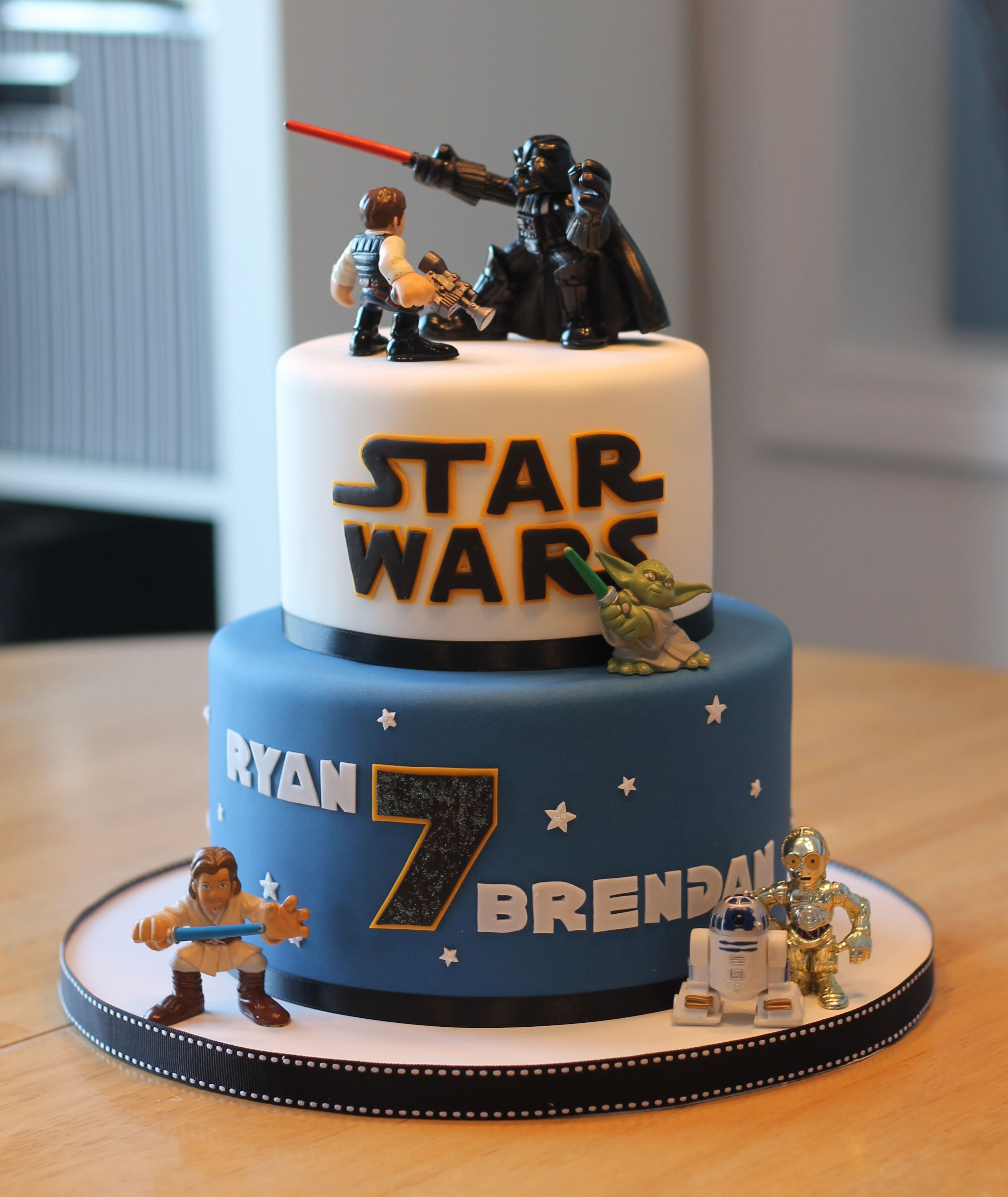 Best ideas about Star Wars Birthday Cake
. Save or Pin Two tier Star Wars themed birthday cake for twins Ryan Now.