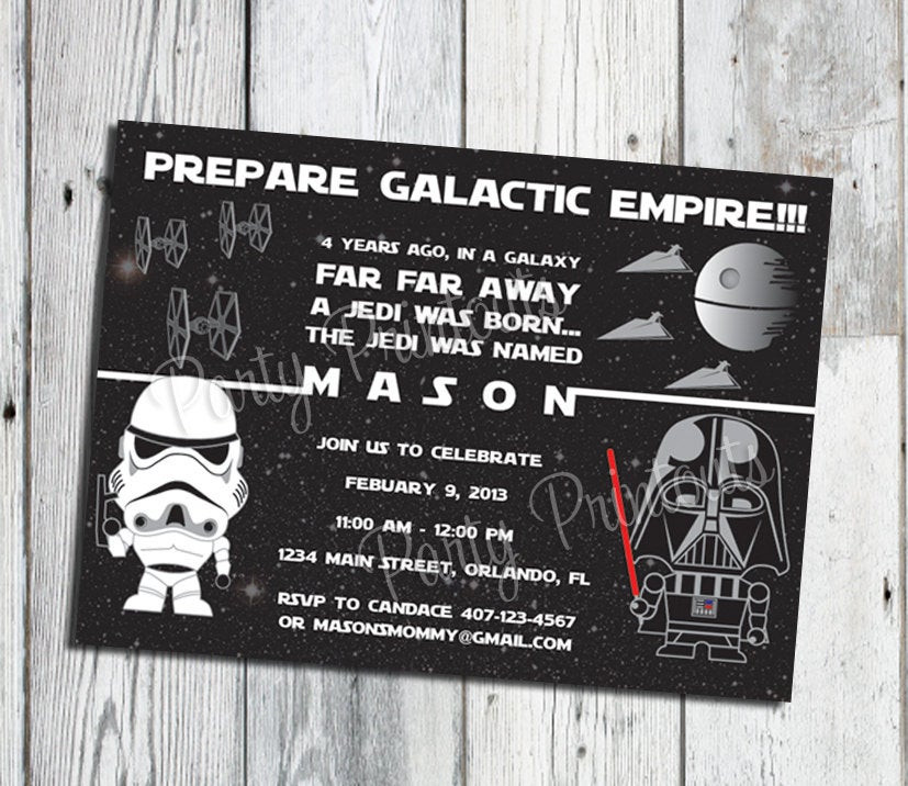 Best ideas about Star Wars Birthday Invitations
. Save or Pin Star Wars Inspired Invitation Star Wars Birthday Invitation Now.