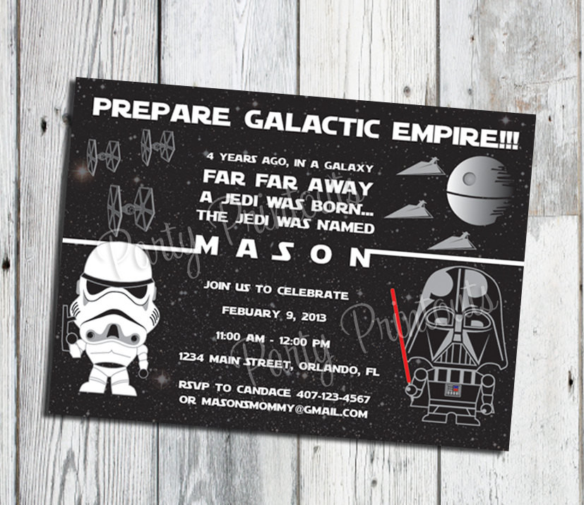 Best ideas about Star Wars Birthday Party Invitations
. Save or Pin Star Wars Inspired Invitation Star Wars Birthday Invitation Now.