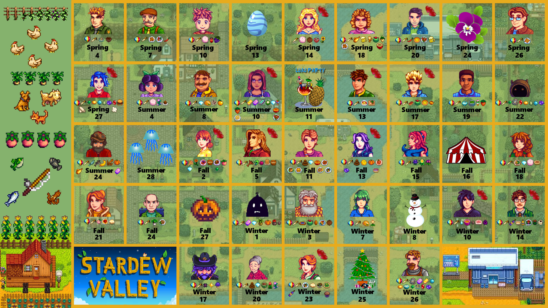 Best ideas about Stardew Valley Birthday Gifts
. Save or Pin [WIP] Widescreen Stardew Birthday Loved Foods Calendar Now.