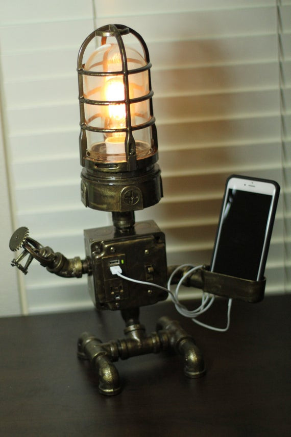 Best ideas about Steampunk Lamp DIY
. Save or Pin STEAMPUNK Industrial ROBOT Lamp USB Device Cradle by Now.