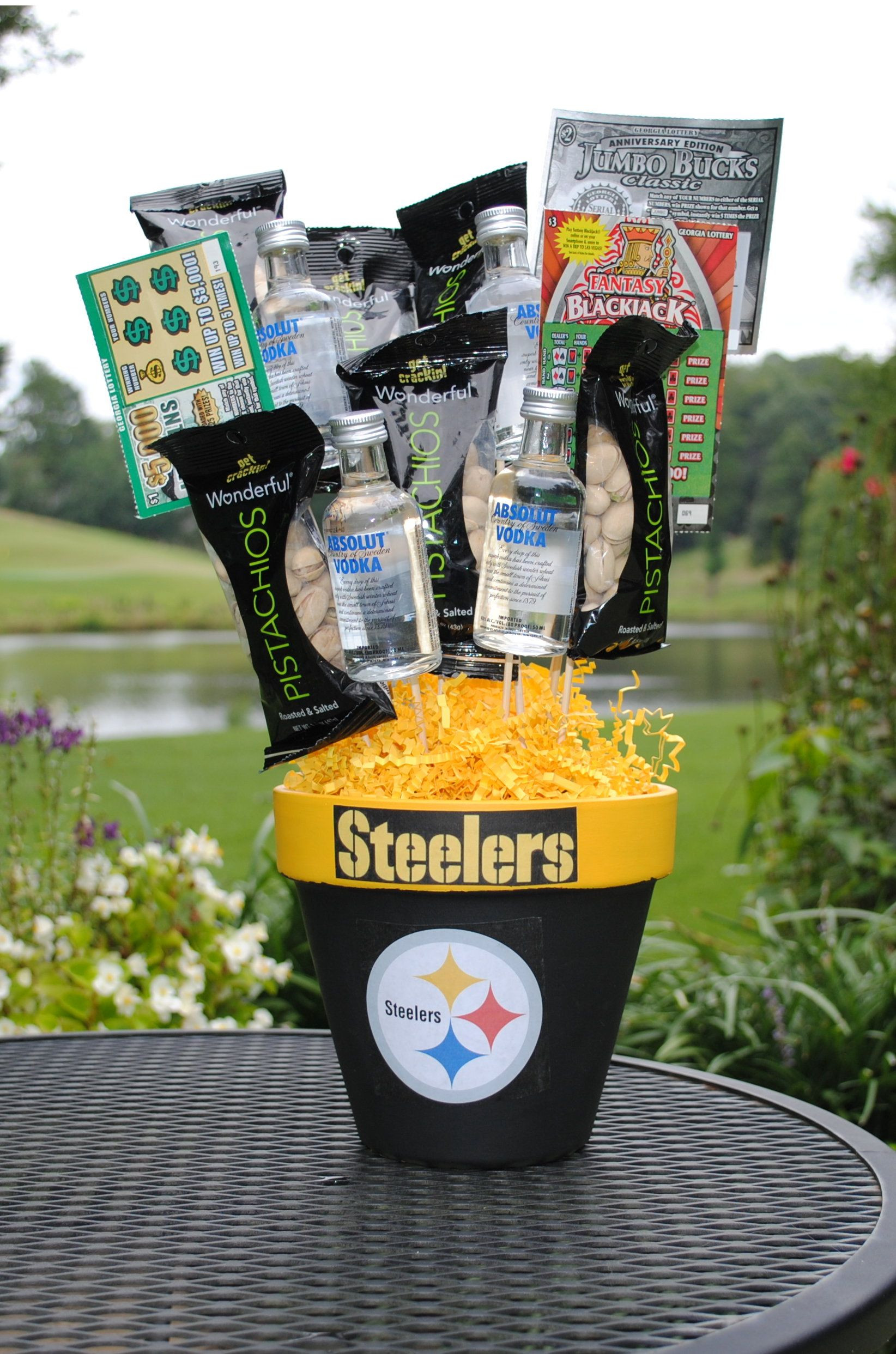 Best ideas about Steeler Gift Ideas
. Save or Pin Pittsburgh Steeler Bouquet Vodka Pistachios & Lottery Now.