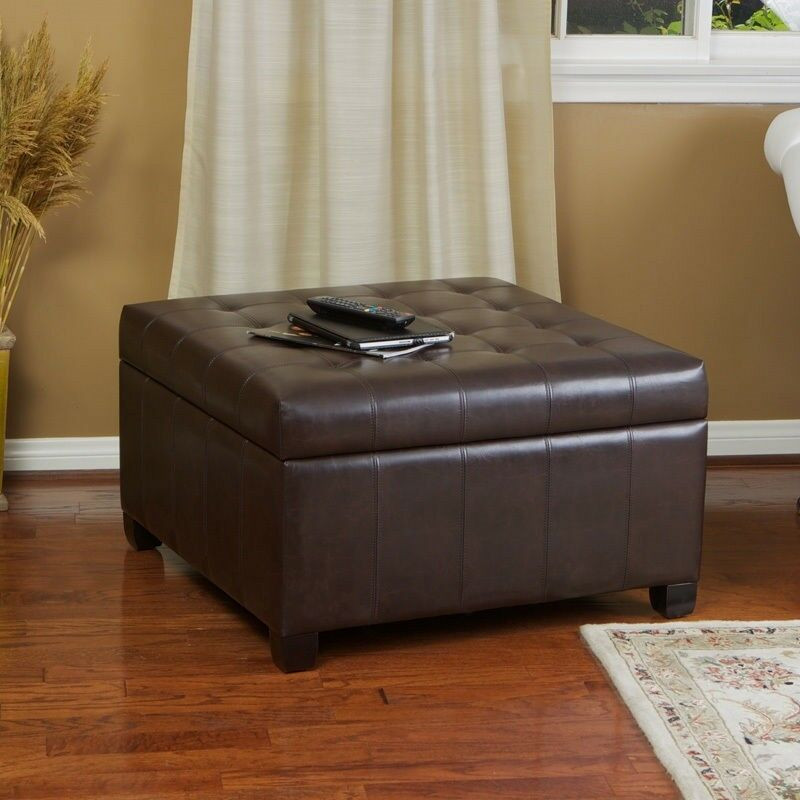 Best ideas about Storage Ottoman Coffee Table
. Save or Pin Espresso Brown Leather Storage Ottoman Coffee Table w Now.