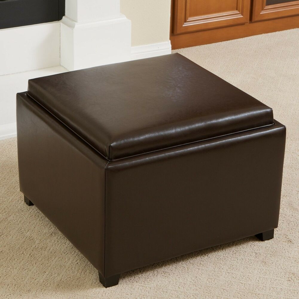 Best ideas about Storage Ottoman Coffee Table
. Save or Pin Elegant Design Brown Leather Tray Top Storage Ottoman Now.