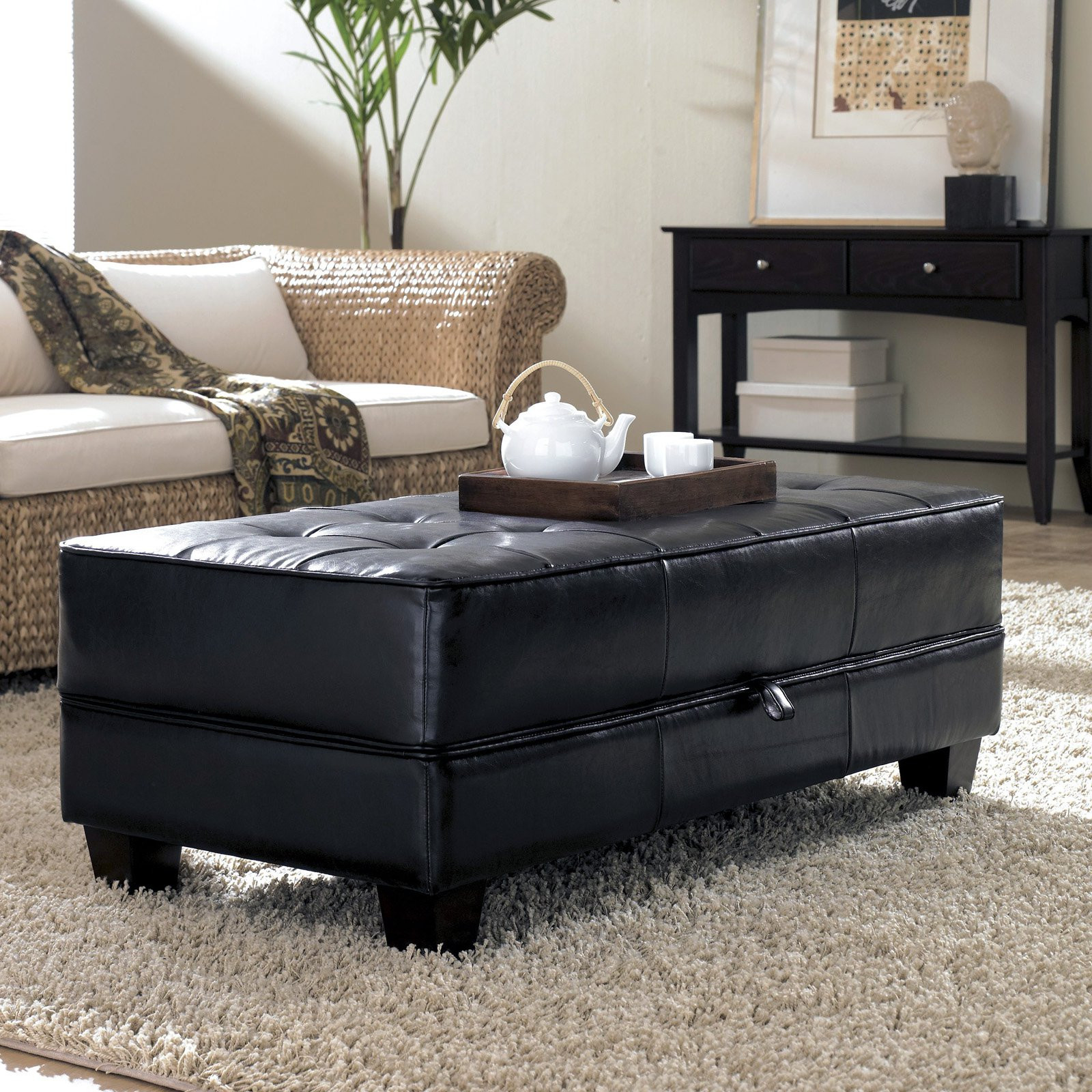 Best ideas about Storage Ottoman Coffee Table
. Save or Pin Riverside Saxon Faux Leather Cocktail Storage Now.