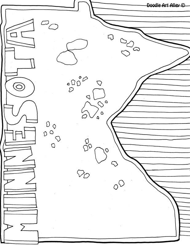 Best ideas about Street Map Of Wisconsin Preschool Coloring Sheets
. Save or Pin Minnesota Coloring Page by Doodle Art Alley Now.