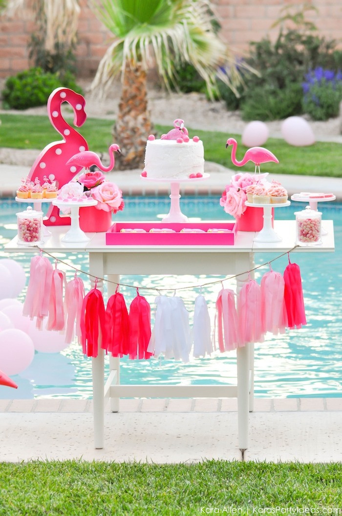 Best ideas about Summer Birthday Party Ideas
. Save or Pin Kara s Party Ideas Flamingo Pool Art Summer Birthday Now.