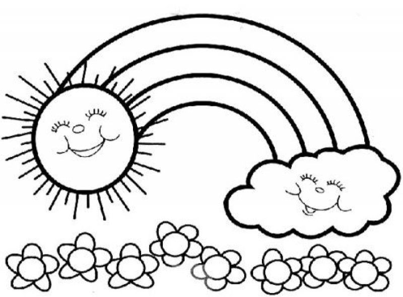 Best ideas about Sun Preschool Coloring Sheets
. Save or Pin The sun and cloud are happy because of Rainbow coloring Now.