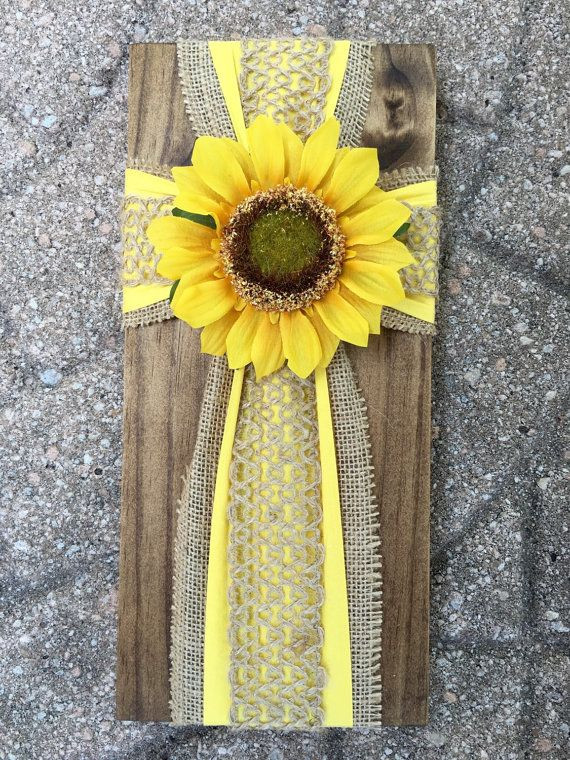 Best ideas about Sunflower Gift Ideas
. Save or Pin Handmade Cross on Pine Sunflower on burlap by Now.