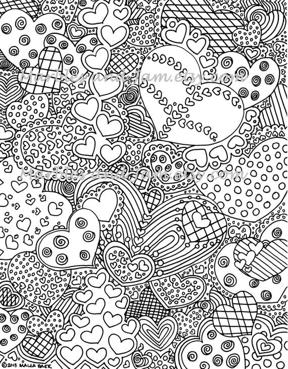 Best ideas about Super Hard Abstract Coloring Pages For Adults
. Save or Pin The Hearts Have It coloring page by MarblesAndJam on Etsy Now.