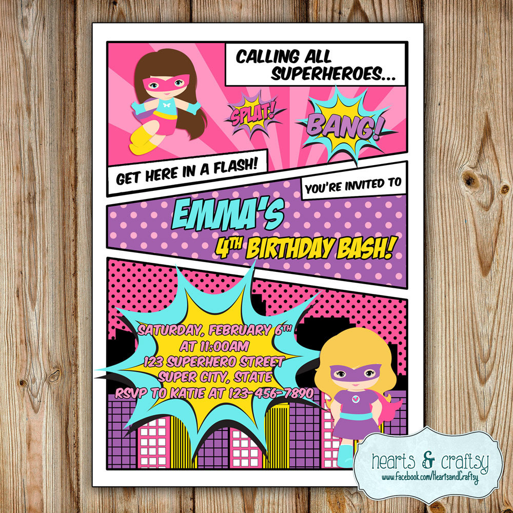 Best ideas about Super Hero Birthday Party Invitations
. Save or Pin Superhero Girl Party Invitation Girl Super Hero Birthday Now.