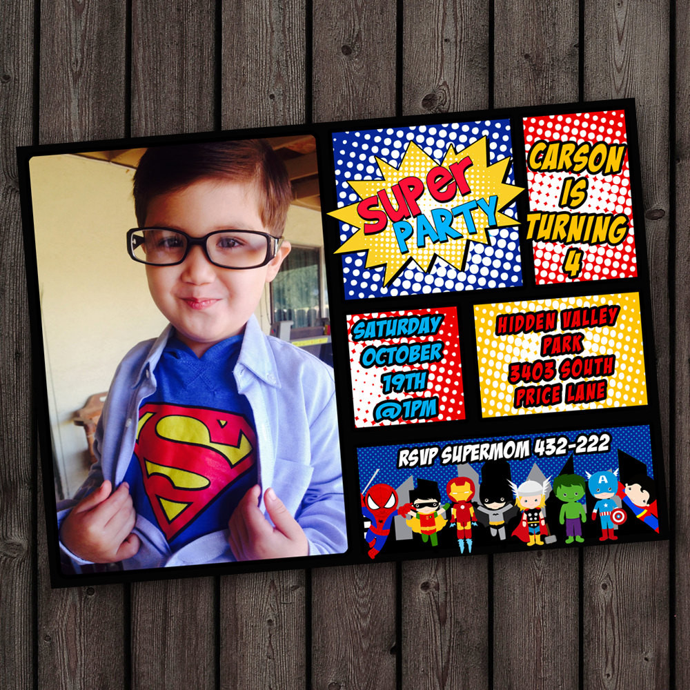 Best ideas about Super Hero Birthday Party Invitations
. Save or Pin superhero invitations FAST ship free customized wording Now.