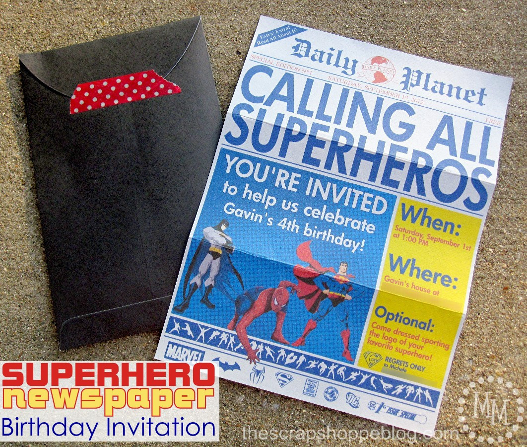 Best ideas about Super Hero Birthday Party Invitations
. Save or Pin Superhero Newspaper Birthday Invitation The Scrap Shoppe Now.