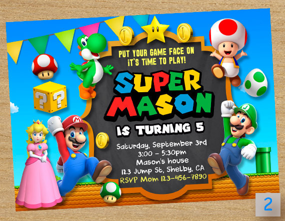 Best ideas about Super Mario Birthday Invitations
. Save or Pin Super Mario Printable Super Mario Party Mario Chalkboard Now.