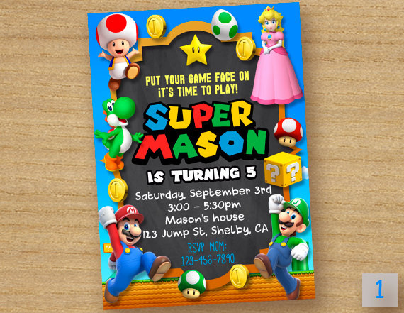 Best ideas about Super Mario Birthday Invitations
. Save or Pin Super Mario Invitation Super Peach Invitation Princess Peach Now.