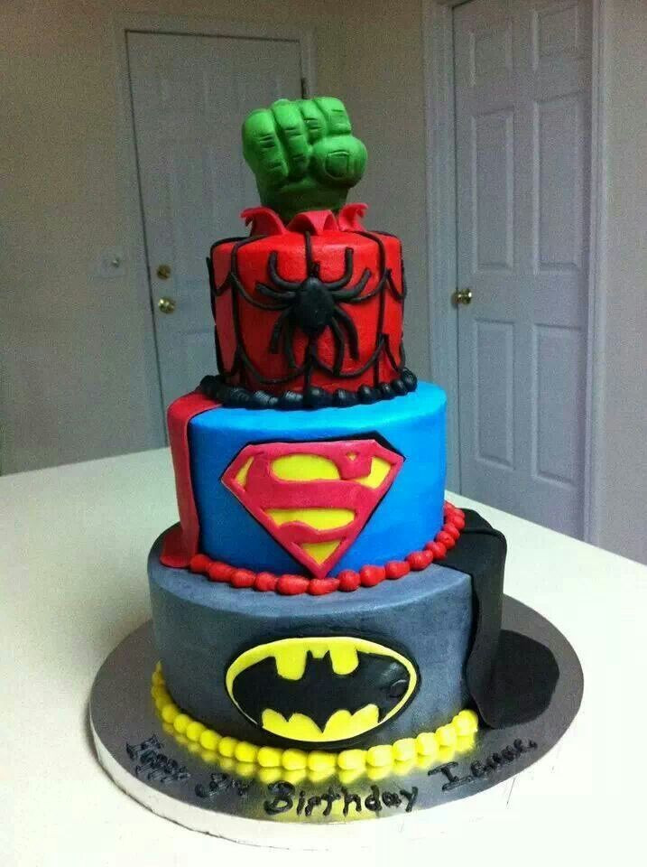 Best ideas about Superhero Birthday Cake
. Save or Pin Super Hero Tiered Cake pic Batman Superman Spiderman Now.