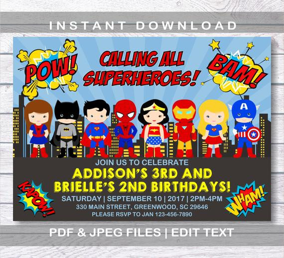 Best ideas about Superhero Birthday Invitations
. Save or Pin Superhero Invitation Superhero Birthday Invitation INSTANT Now.