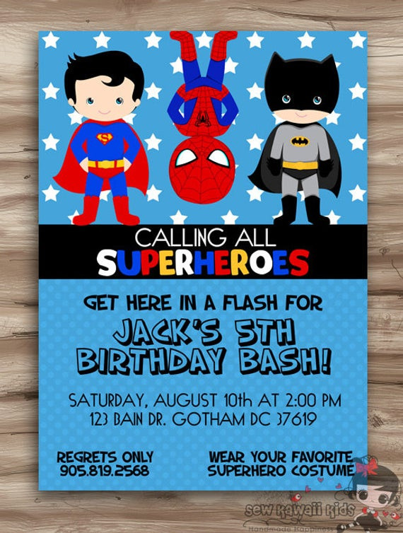 Best ideas about Superhero Birthday Invitations
. Save or Pin Superhero Birthday Invitation Superhero by KawaiiKidsDesign Now.