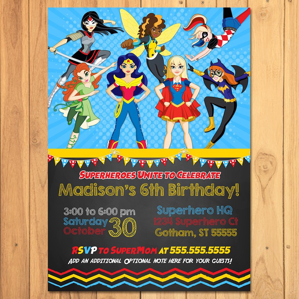 Best ideas about Superhero Birthday Party Invitations
. Save or Pin DC Superhero Girls Invitation Chalkboard Girl Superhero Now.