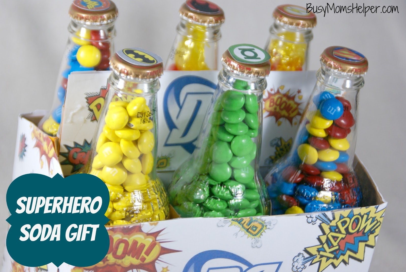Best ideas about Superhero Gift Ideas
. Save or Pin Superhero Soda Gift Busy Mom s Helper Now.