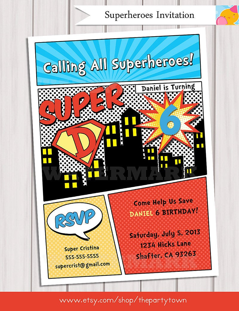 Best ideas about Superheroes Birthday Party Invitations
. Save or Pin Superhero Birthday Party Invitation Personalized Printable Now.