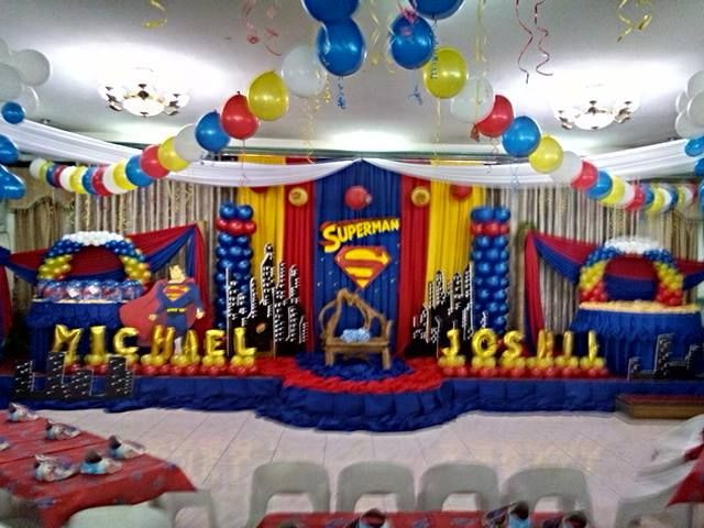 Best ideas about Superman Birthday Decorations
. Save or Pin stage set up for superman theme balloon decor Now.