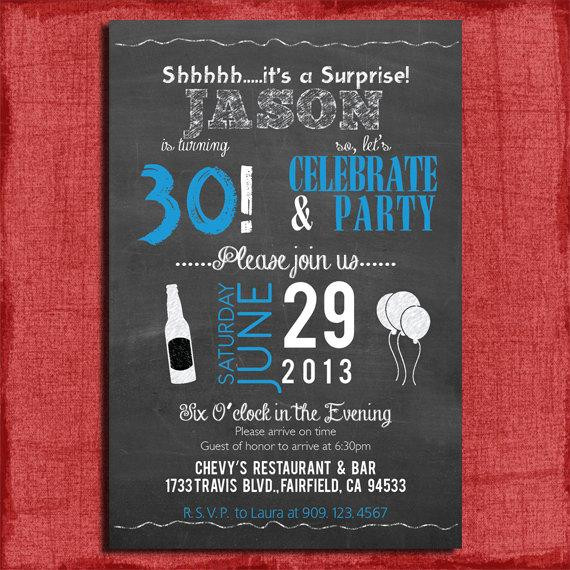 Best ideas about Surprise 30th Birthday Invitations
. Save or Pin Surprise 21st 30th 40th 50th Chalkboard Style Birthday Now.