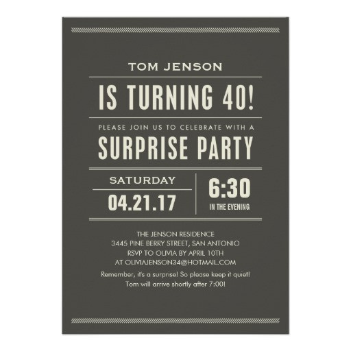 Best ideas about Surprise 40th Birthday Invitations
. Save or Pin 40th Birthday Invitations 8500 40th Birthday Now.