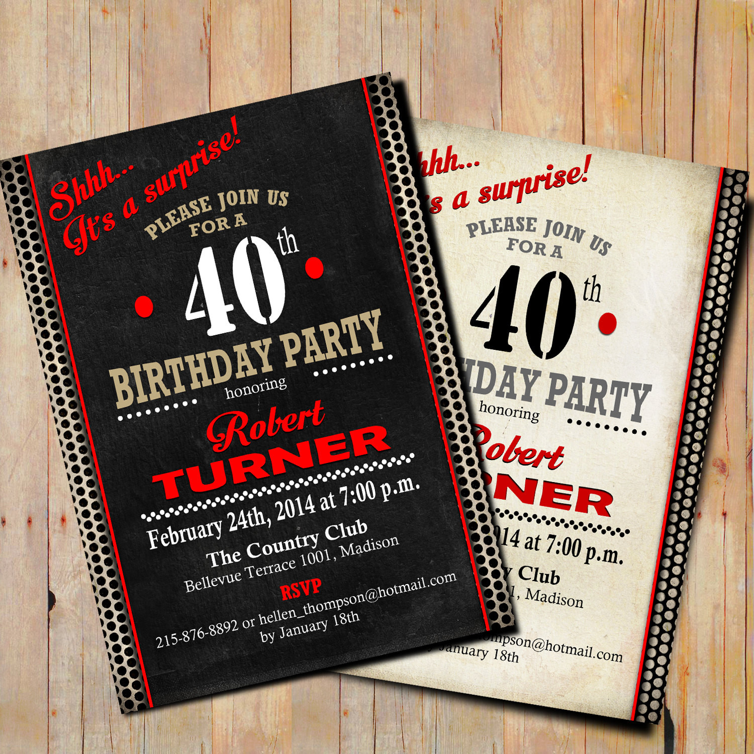 Best ideas about Surprise 40th Birthday Invitations
. Save or Pin 40th Surprise Birthday Invitation 50th 60th 70th 80th Now.