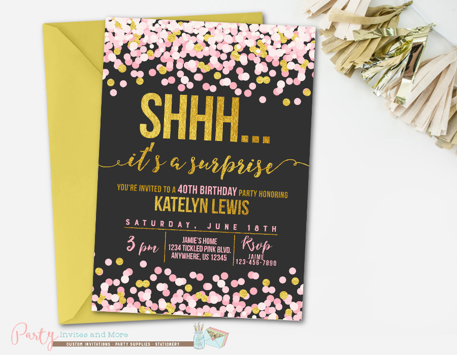 Best ideas about Surprise 40th Birthday Invitations
. Save or Pin Surprise Birthday Invitation Adult Birthday Invitation Now.