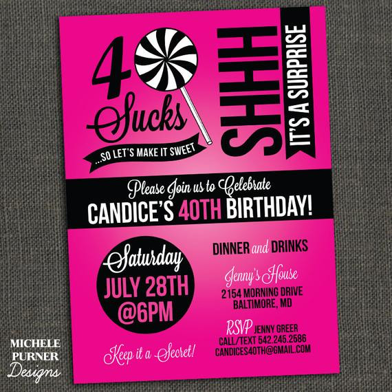 Best ideas about Surprise 40th Birthday Invitations
. Save or Pin Items similar to 40 SUCKS Birthday Invitation surprise Now.