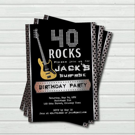 Best ideas about Surprise 40th Birthday Invitations
. Save or Pin Surprise 40th birthday invitation 40 rock and roll music Now.