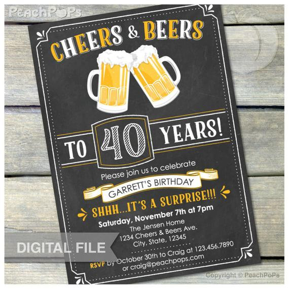 Best ideas about Surprise 40th Birthday Invitations
. Save or Pin Surprise 40th Birthday Invitation Cheers & Beers Invite Now.