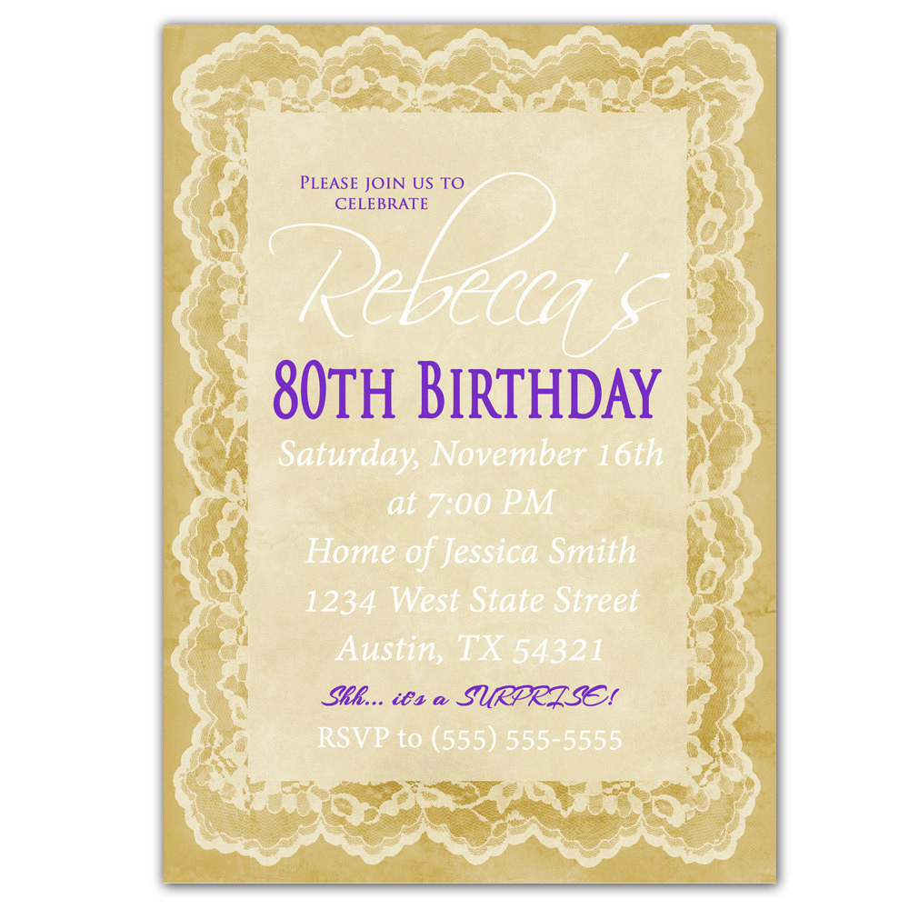 Best ideas about Surprise 80th Birthday Party Invitations
. Save or Pin 80th Birthday Invitation Surprise Party Invite by Now.