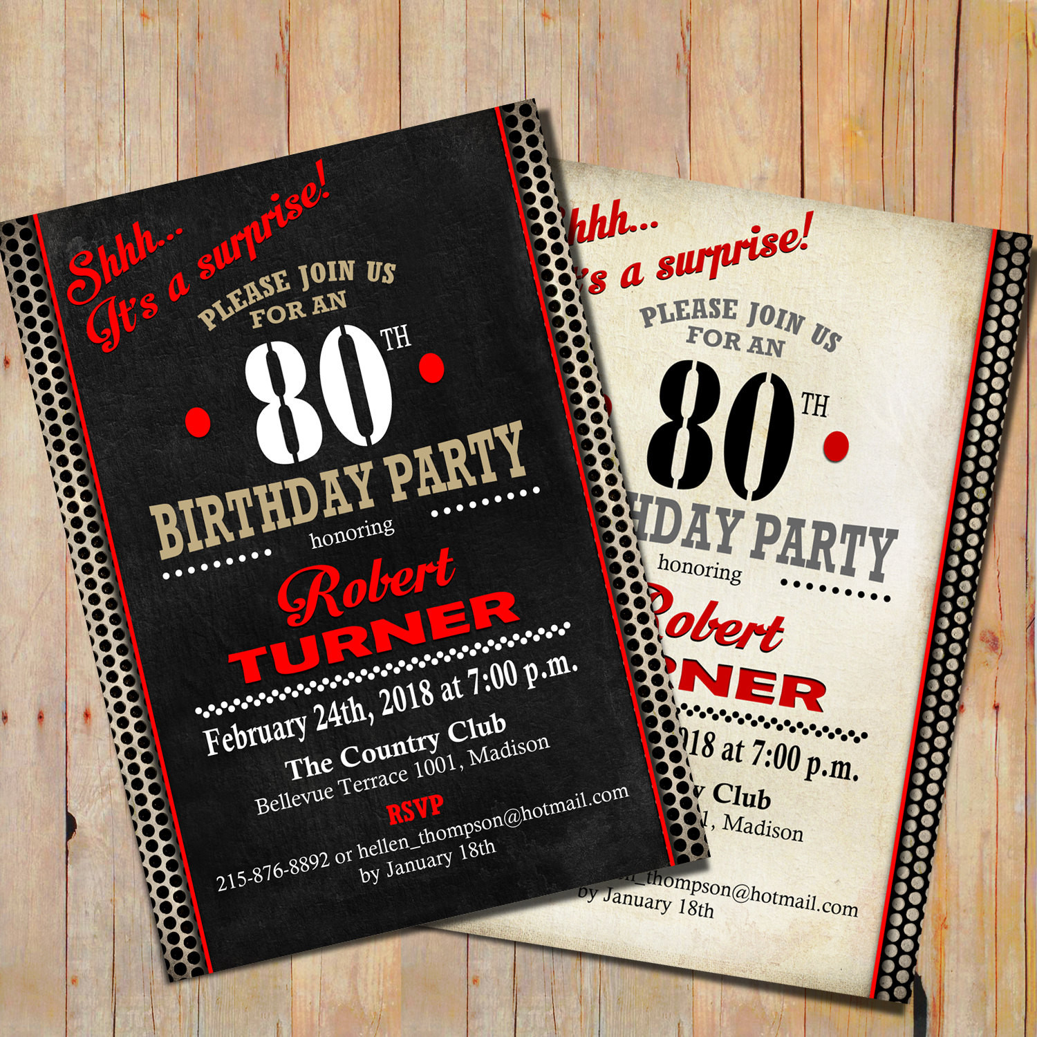 Best ideas about Surprise 80th Birthday Party Invitations
. Save or Pin Surprise 80th Birthday Party Invitation 60th 70th 80th Now.