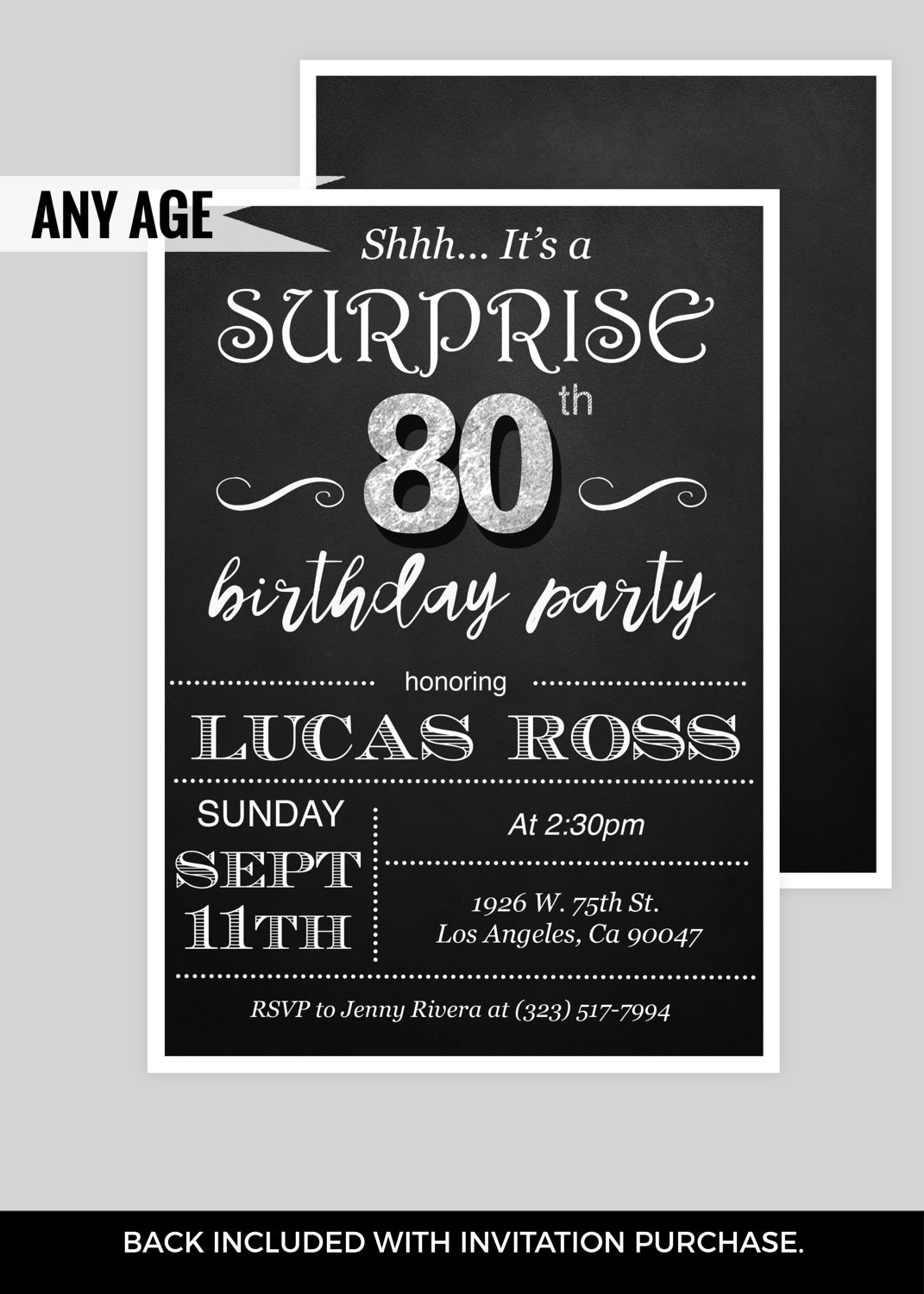 Best ideas about Surprise 80th Birthday Party Invitations
. Save or Pin Surprise 80th birthday party invitations by DIYPartyInvitation Now.