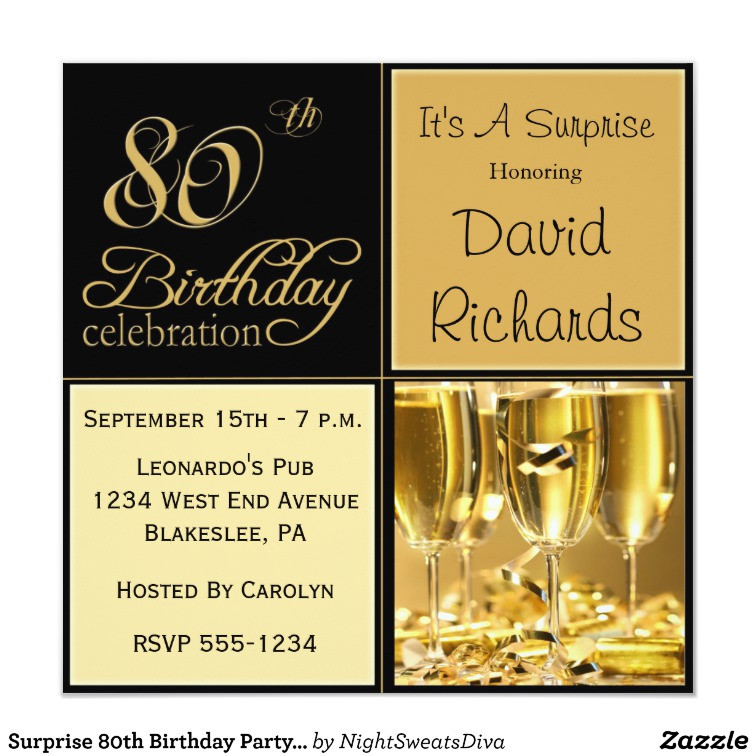 Best ideas about Surprise 80th Birthday Party Invitations
. Save or Pin Surprise 80th Birthday Party Invitations Now.