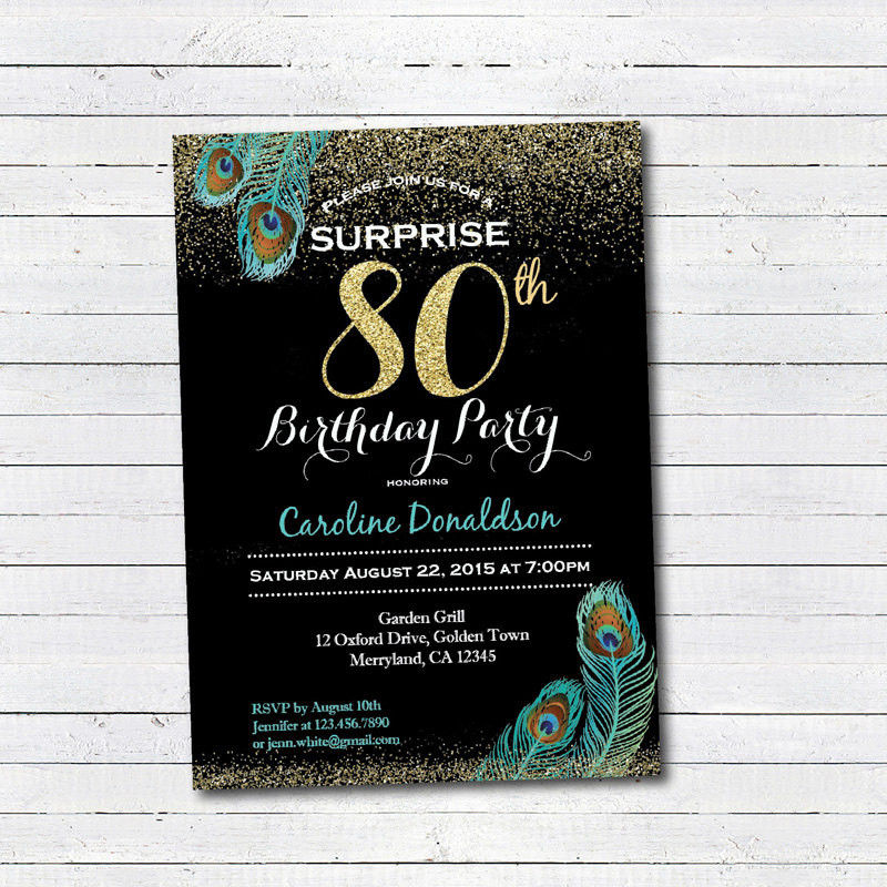 Best ideas about Surprise 80th Birthday Party Invitations
. Save or Pin Surprise 80th birthday party invitation Woman la s Now.
