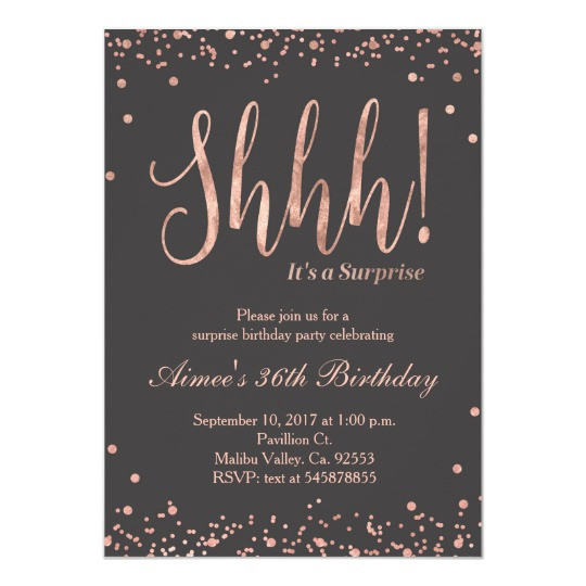 Best ideas about Surprise Birthday Invitations
. Save or Pin Rose Gold Surprise Birthday Party Invitation Now.