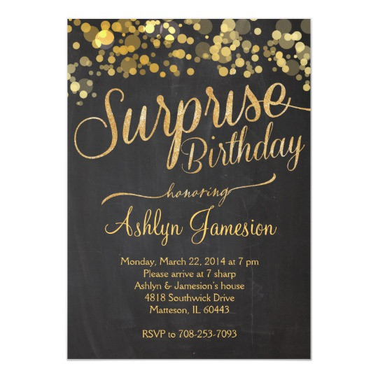 Best ideas about Surprise Birthday Invitations
. Save or Pin Sparkle Glitter Surprise Birthday Invitation Now.
