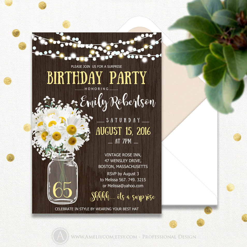 Best ideas about Surprise Birthday Invitations
. Save or Pin Surprise Birthday Invitations Printable Mason Jar & Daisy Now.
