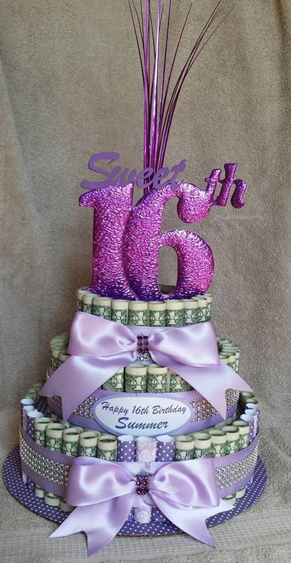 Best ideas about Sweet 16 Birthday Gifts
. Save or Pin Items similar to MONEY CAKE Medium "Sweet 16th Birthday Now.