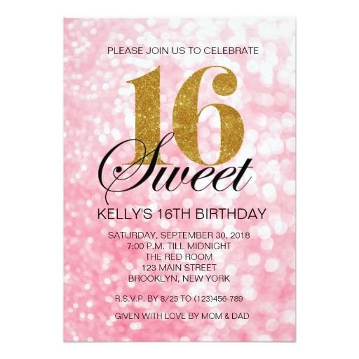Best ideas about Sweet 16 Birthday Invitations
. Save or Pin pink and gold sweet 16 invitations Now.