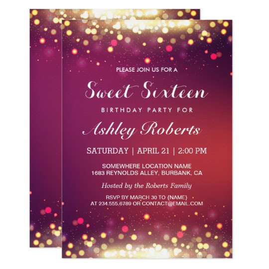 Best ideas about Sweet 16 Birthday Invitations
. Save or Pin Sweet 16 Birthday Party Gold Shimmer Sparkles Card Now.