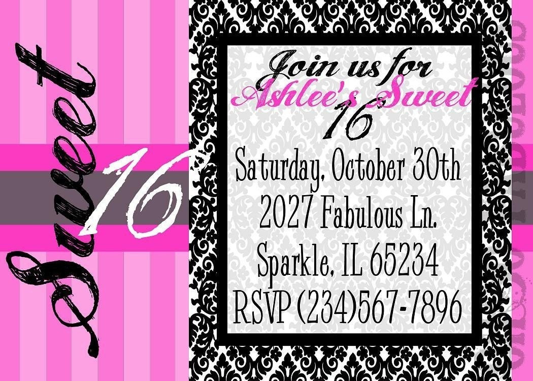 Best ideas about Sweet 16 Birthday Invitations
. Save or Pin RESERVED for hisaacs06 SWEET 16 Birthday Party Invitation Now.